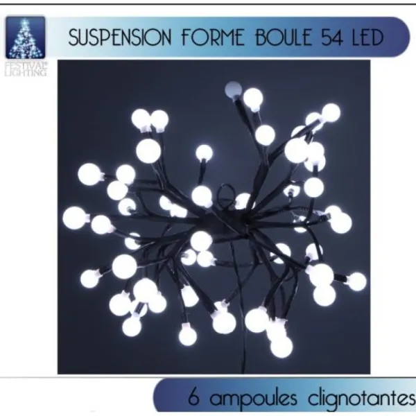 Badaboum Grappe Suspension De Noel Lumineuse 54 Led Blanc Hot