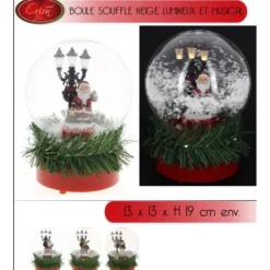 Badaboum Grosse Boule De Noel Souffle Neige Lumineux Et Musical Discount
