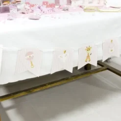 Discount Guirlande 14 Fanions Baby Shower Rose Theme D Co Baby Shower