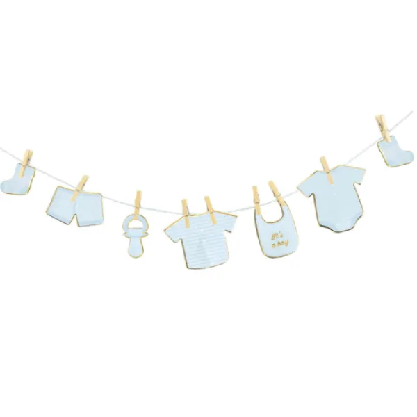 New Guirlande Baby Boy Bleu 1.5M Theme D Co Baby Shower