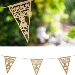 Clearance Guirlande Bapt Me Kraft Ourson Theme Bapteme