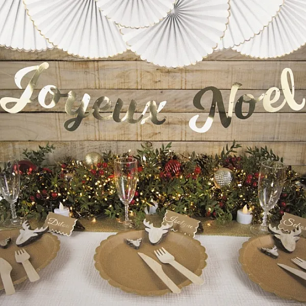 Badaboum Guirlande Décorative Joyeux Noel Or 2M