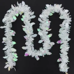 Badaboum Guirlande De Noel Feuille De Houx Blanc