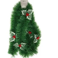 Badaboum Guirlande De Noel Feuilles Vertes Avec Baies Rouge Hot