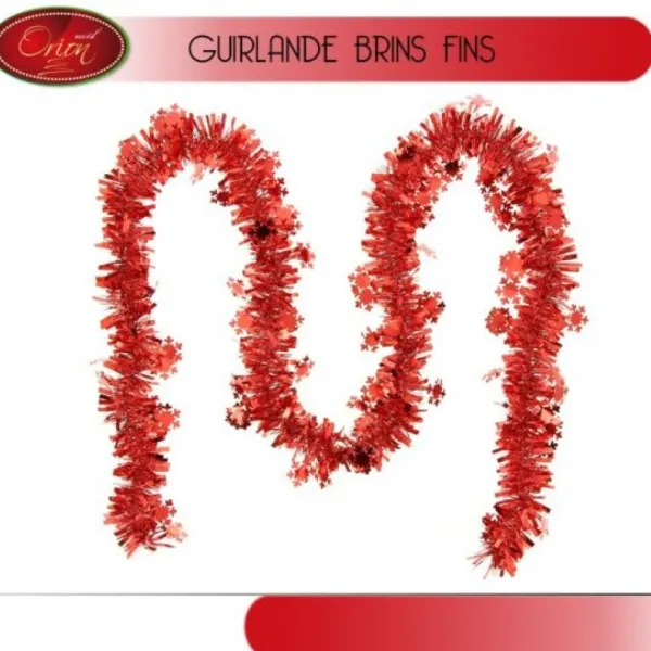 Badaboum Guirlande De Noel Flocon De Neige Rouge Clearance