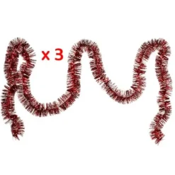 Badaboum Guirlande De Noel Pas Cher Rouge X 3 Pi Ces