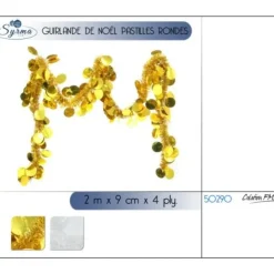 Badaboum Guirlande De Noel Pastille Ronde Or / Blanc Hot