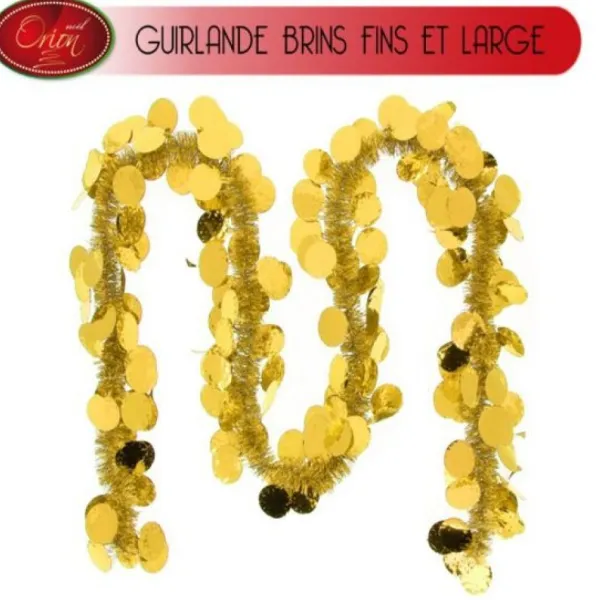 Badaboum Guirlande De Noel Pastille Ronde Large Or