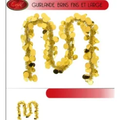 Badaboum Guirlande De Noel Pastille Ronde Large Or