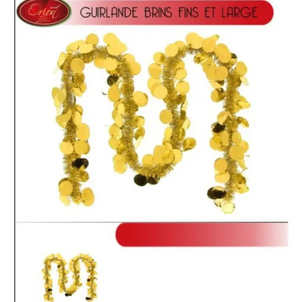 Badaboum Guirlande De Noel Pastille Ronde Large Or