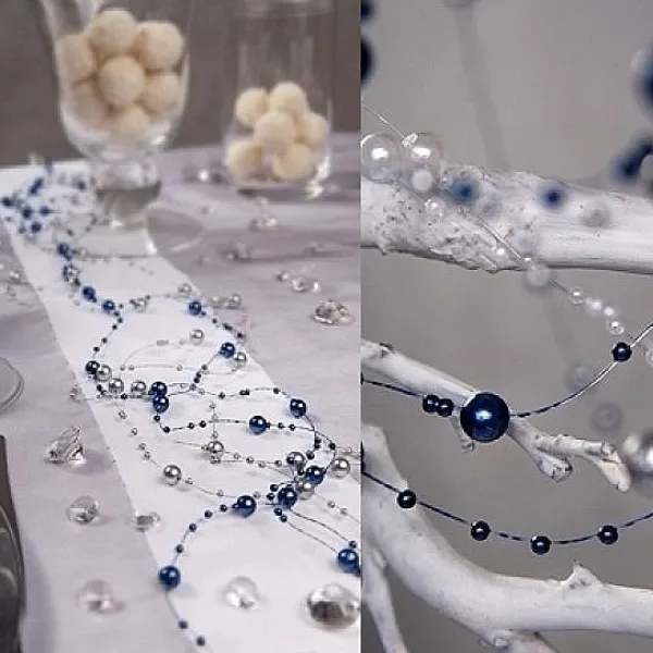 Badaboum Guirlande De Perle Decorative Bleu Marine Discount