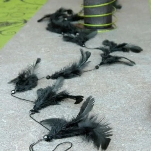 Best Guirlande De Plume Mariage Noir Avec Perle Theme Cinema