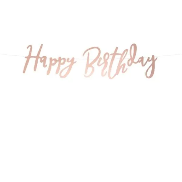 Outlet Guirlande Decoration Happy Birthday Rose Gold Theme Joyeux Anniversaire