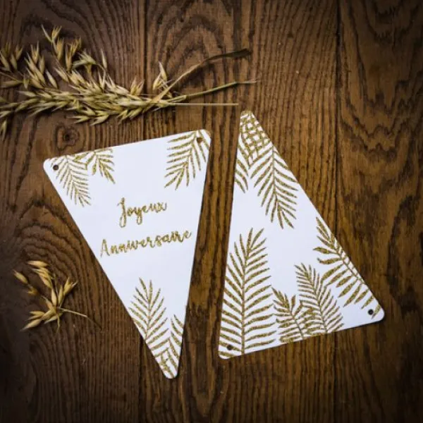 Hot Guirlande Fanions Fougere Joyeux Anniversaire Theme Joyeux Anniversaire
