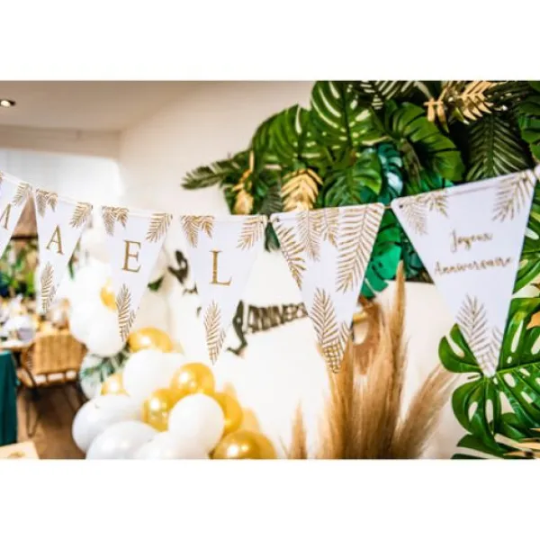 Hot Guirlande Fanions Fougere Joyeux Anniversaire Theme Joyeux Anniversaire