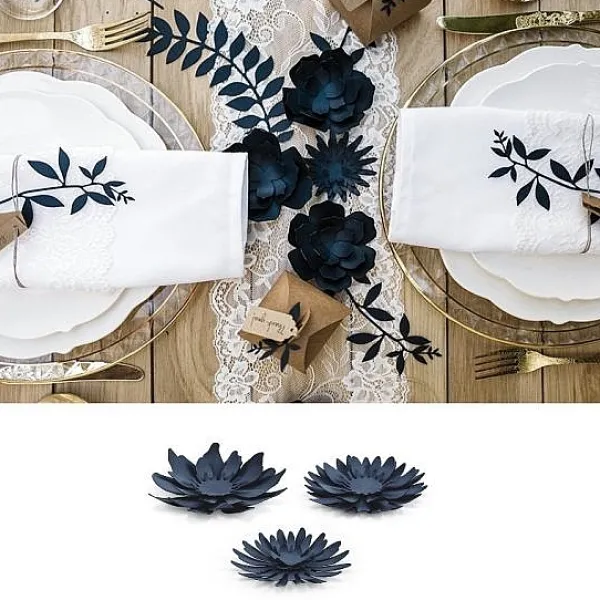 Badaboum Guirlande Fleur Bleu Marine Pour Déco De Table