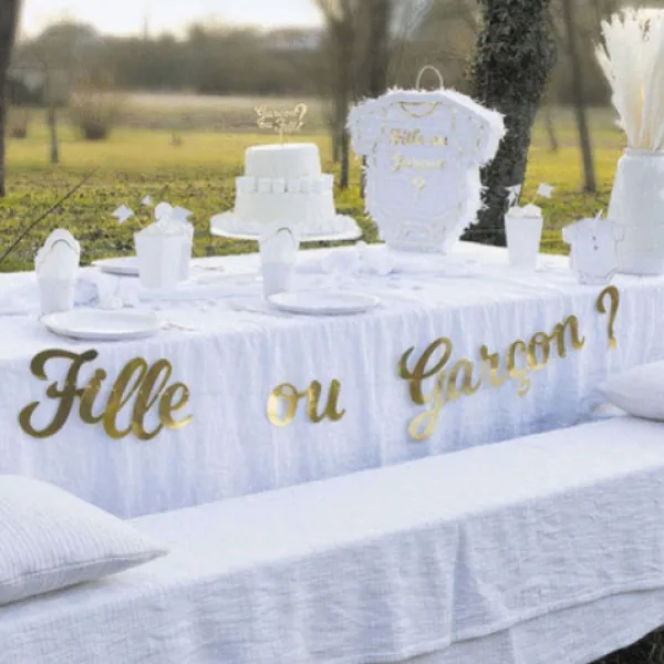 Guirlande Lettres Fille Ou Gar On Or 2M Theme Gender Reveal