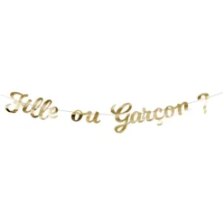 Guirlande Lettres Fille Ou Gar On Or 2M Theme Gender Reveal