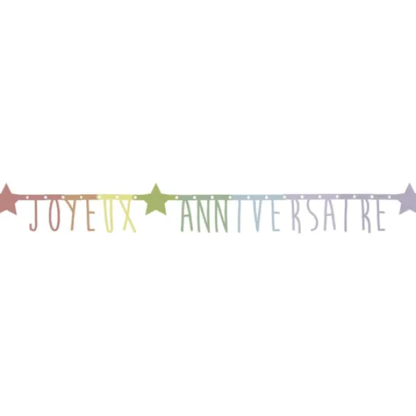 New Guirlande Lettres Multicolore Et Dor Joyeux Anniversaire 1.60M Theme Joyeux Anniversaire