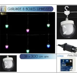 Badaboum Guirlande Lumineuse 8 Boules Led Multicolore