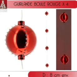 Badaboum Guirlande Lumineuse 4 Boules Rouge 44 Led Rouge Discount