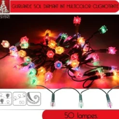 Badaboum Guirlande Lumineuse 50 Lampes Diamant Multicolores New