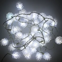 Badaboum Guirlande Lumineuse 40 Led Pomme De Pin Blanc Outlet