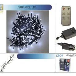 Badaboum Guirlande Lumineuse 300 Led Blanc Froid Avec Telecommande