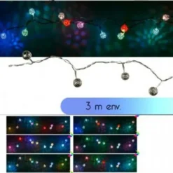 Badaboum Guirlande Lumineuse 20 Led Avec Boule M Tal Argent E Clearance