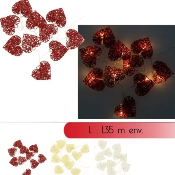 Badaboum Guirlande Lumineuse A Pile 10 Led Avec Coeur Outlet