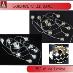 Badaboum Guirlande Lumineuse A Pile 10 Led Boule Chrom E