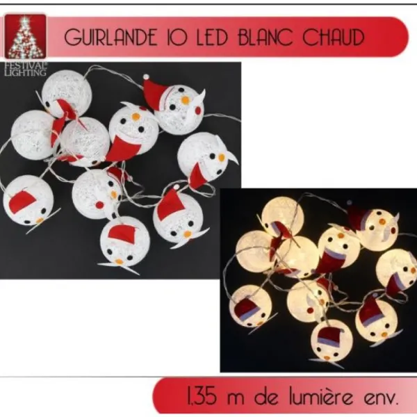 Badaboum Guirlande Lumineuse A Pile 10 Led Bonhomme Sale