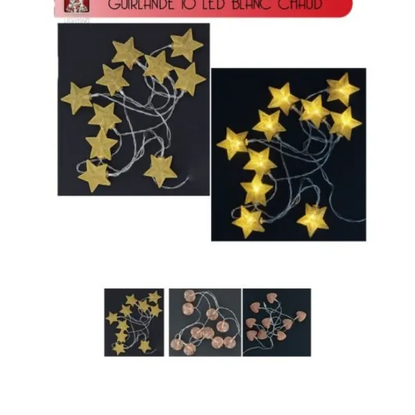 Badaboum Guirlande Lumineuse A Pile 10 Led Blanc Chaud Assorti New