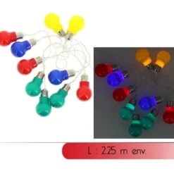Badaboum Guirlande Lumineuse A Pile 10 Led Ampoule Multicolore Sale