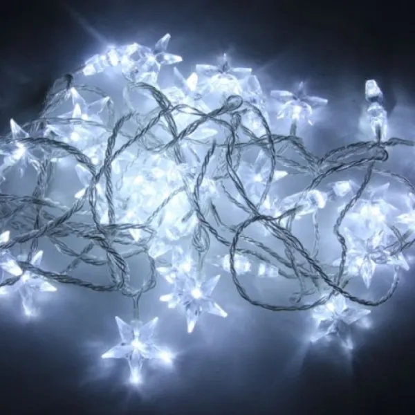 Badaboum Guirlande Lumineuse Electrique 40 Led Etoile Blanc New