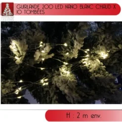 Badaboum Guirlande Lumineuse Pas Cher 200 Led Nano Blanc Chaud Hot