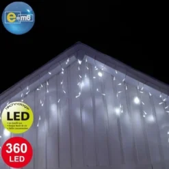 Badaboum Guirlande Lumineuse Stalactite 10 M Tres 360 Led Blanc Froid New
