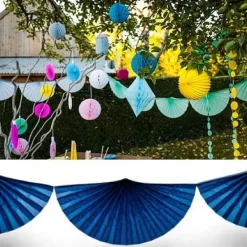 Badaboum Guirlande Mariage Eventail Bleu Marine 3 M Tres Sale