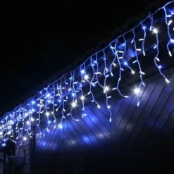 Badaboum Guirlande Stalactite De Noel Ext Rieur 20M 480 Led Blanc Et Bleu Best