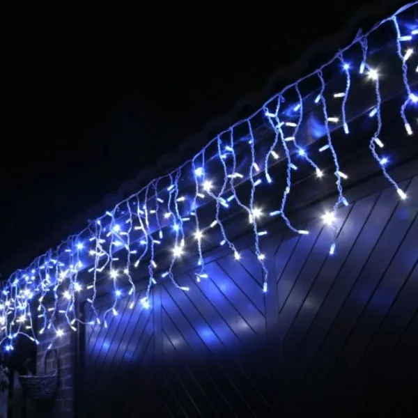 Badaboum Guirlande Stalactite De Noel Ext Rieur 20M 480 Led Blanc Et Bleu Best