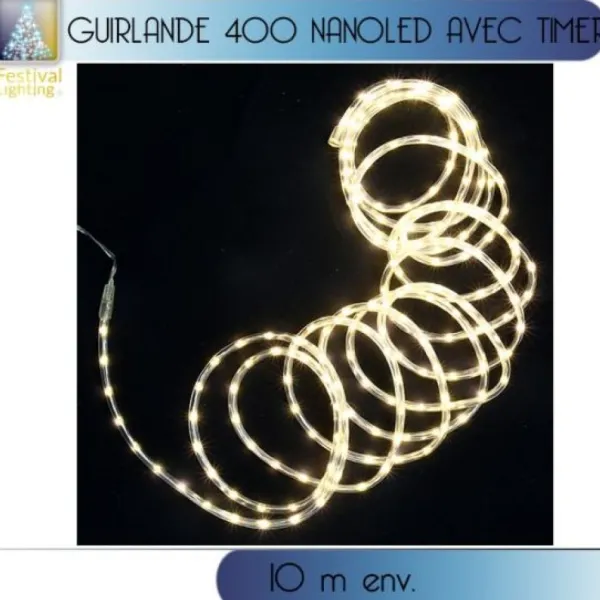 Badaboum Guirlande Tube Lumineux 400 Nanoled Blanc Chaud Hot