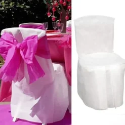 Badaboum Housse De Chaise Blanche Int Grale Jetable X5