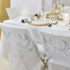 New Housse De Chaise Mariage Colombe X10 Theme Colombe