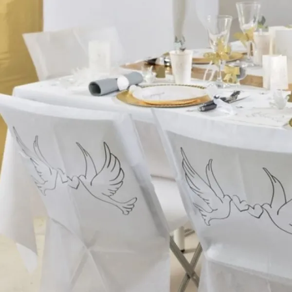 New Housse De Chaise Mariage Colombe X10 Theme Colombe