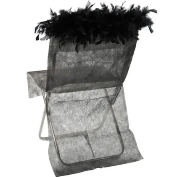 Badaboum Housse De Chaise Plume Noir X 10 Pi Ces