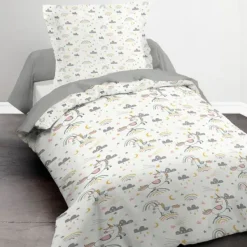 Sale Housse De Couette Enfant 1 Personne Licorne Theme Licorne