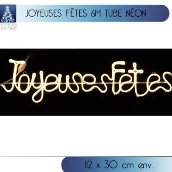 Badaboum Joyeuse Fetes Lumineux Tube N On Blanc Clearance
