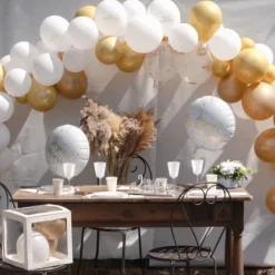 New Kit Arche De 50 Ballons Joyeux Anniversaire & Rubans Theme Joyeux Anniversaire