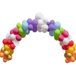 Kit Arche De 50 Ballons Joyeux Anniversaire Multicolore & Rubans Theme Joyeux Anniversaire