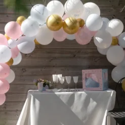 Hot Kit Arche De 50 Ballons Naissance Girl Or Boy & Rubans Theme Gender Reveal
